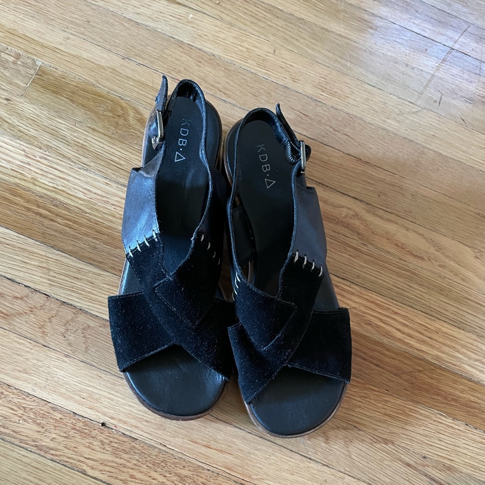 Black suede platform sandals (LIKE NEW)